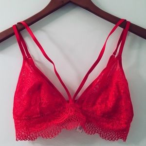 Victoria’s Secret Red Lace Double Strap Bralette